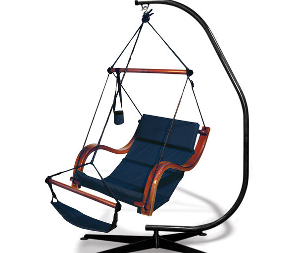 BestRest Hammock Hanging Chair with C-Frame Stand BLUE