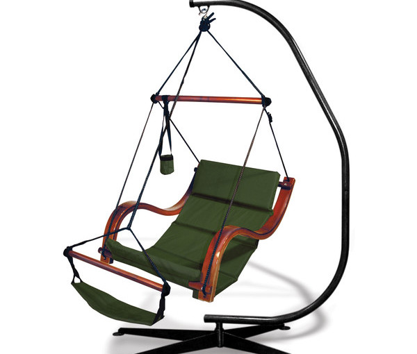 BEST REST Hammock hanging Chair with C-Frame Stand - GREEN